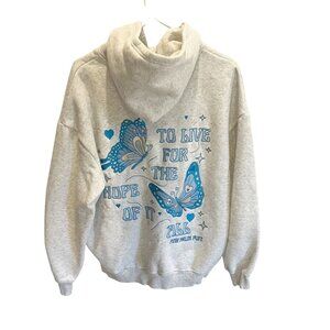 Pink Palm Puff To Live For The Hope Of It All Butterfly Sweatshirt Hoodie MEDIUM